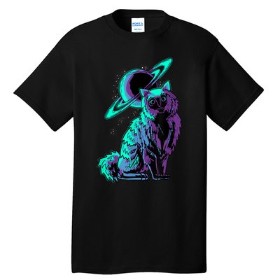 Galaxy Saturn Planet Ragdoll Cool Cat Feline Cat Lover Gift Tall T-Shirt