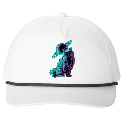 Galaxy Saturn Planet Ragdoll Cool Cat Feline Cat Lover Gift Snapback Five-Panel Rope Hat