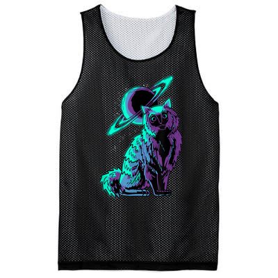 Galaxy Saturn Planet Ragdoll Cool Cat Feline Cat Lover Gift Mesh Reversible Basketball Jersey Tank