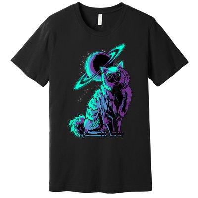 Galaxy Saturn Planet Ragdoll Cool Cat Feline Cat Lover Gift Premium T-Shirt