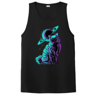 Galaxy Saturn Planet Ragdoll Cool Cat Feline Cat Lover Gift PosiCharge Competitor Tank