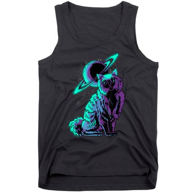 Galaxy Saturn Planet Ragdoll Cool Cat Feline Cat Lover Gift Tank Top