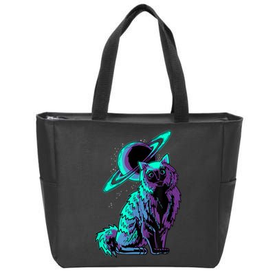 Galaxy Saturn Planet Ragdoll Cool Cat Feline Cat Lover Gift Zip Tote Bag