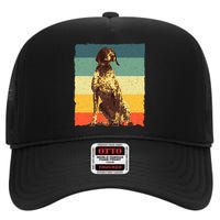 German Shorthaired Pointer Art GSP Dog Lover High Crown Mesh Back Trucker Hat