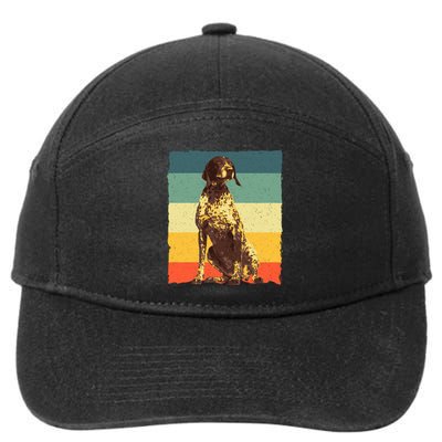 German Shorthaired Pointer Art GSP Dog Lover 7-Panel Snapback Hat