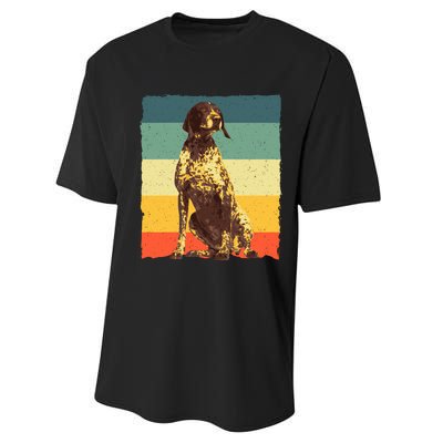 German Shorthaired Pointer Art GSP Dog Lover Performance Sprint T-Shirt