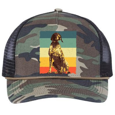 German Shorthaired Pointer Art GSP Dog Lover Retro Rope Trucker Hat Cap