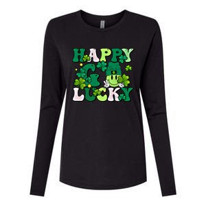 Groovy St Patrick's Day Happy Go Lucky Meaningful Gift Womens Cotton Relaxed Long Sleeve T-Shirt