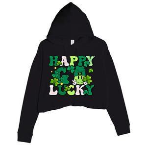 Groovy St Patrick's Day Happy Go Lucky Meaningful Gift Crop Fleece Hoodie