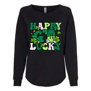 Groovy St Patrick's Day Happy Go Lucky Meaningful Gift Womens California Wash Sweatshirt