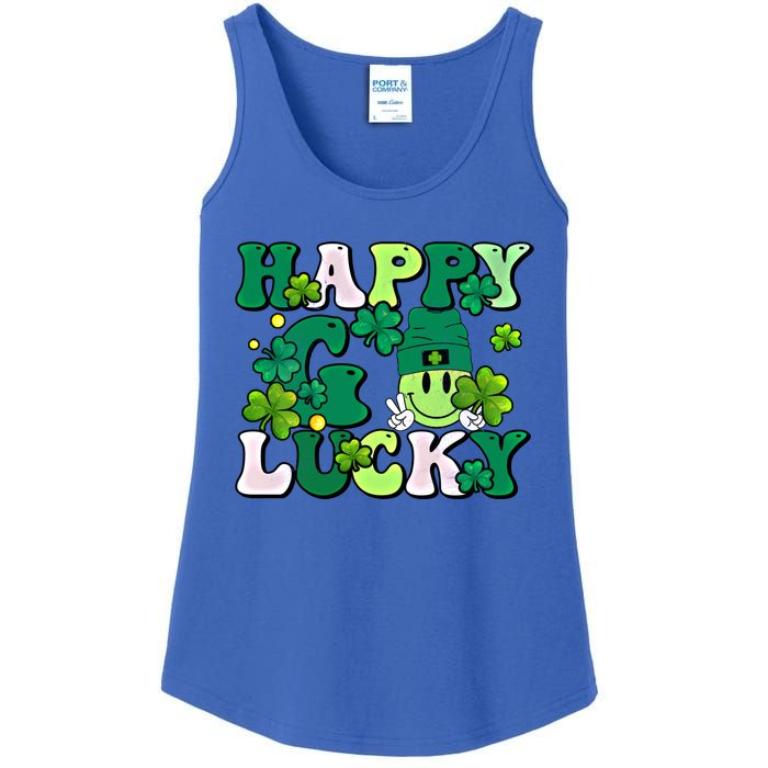 Groovy St Patrick's Day Happy Go Lucky Meaningful Gift Ladies Essential Tank