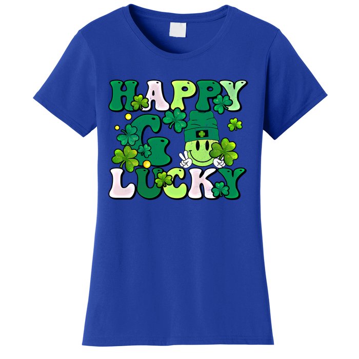 Groovy St Patrick's Day Happy Go Lucky Meaningful Gift Women's T-Shirt