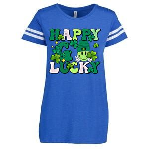 Groovy St Patrick's Day Happy Go Lucky Meaningful Gift Enza Ladies Jersey Football T-Shirt