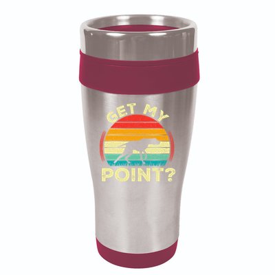 German Shorthaired Pointer Get My Point Gsp Dog 16oz Travel Tumbler