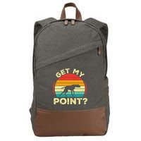 German Shorthaired Pointer Get My Point Gsp Dog Cotton Canvas Backpack