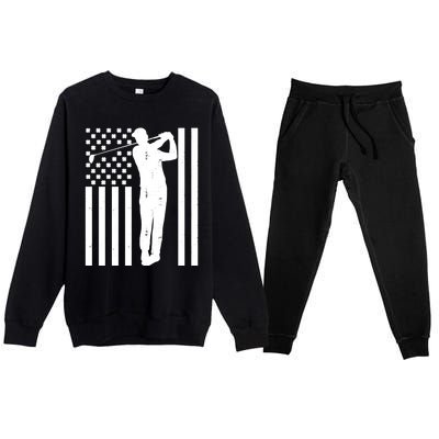 Golf St Patricks Day Design Golfer American Flag Golf Player Gift Premium Crewneck Sweatsuit Set