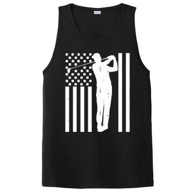 Golf St Patricks Day Design Golfer American Flag Golf Player Gift PosiCharge Competitor Tank