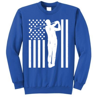 Golf St Patricks Day Design Golfer American Flag Golf Player Gift Sweatshirt