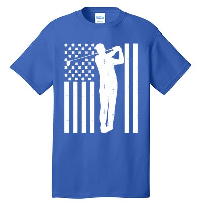 Golf St Patricks Day Design Golfer American Flag Golf Player Gift Tall T-Shirt