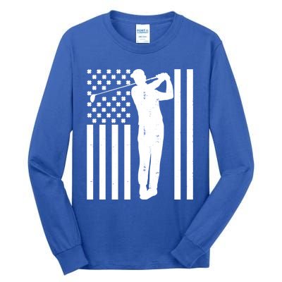 Golf St Patricks Day Design Golfer American Flag Golf Player Gift Tall Long Sleeve T-Shirt