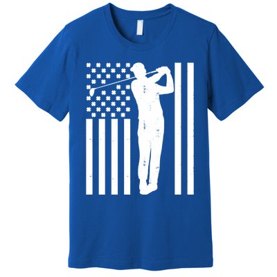 Golf St Patricks Day Design Golfer American Flag Golf Player Gift Premium T-Shirt