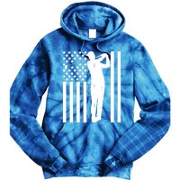 Golf St Patricks Day Design Golfer American Flag Golf Player Gift Tie Dye Hoodie