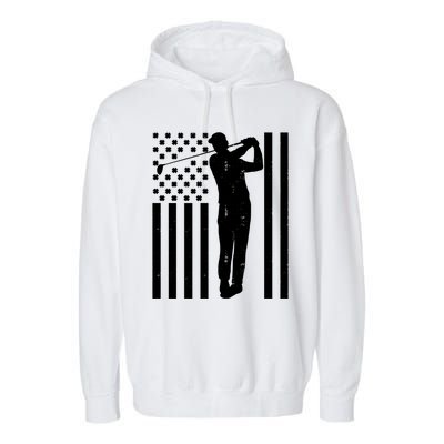 Golf St Patricks Day Design Golfer American Flag Golf Player Gift Garment-Dyed Fleece Hoodie