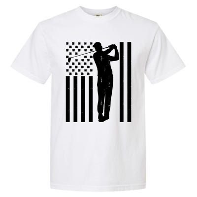 Golf St Patricks Day Design Golfer American Flag Golf Player Gift Garment-Dyed Heavyweight T-Shirt