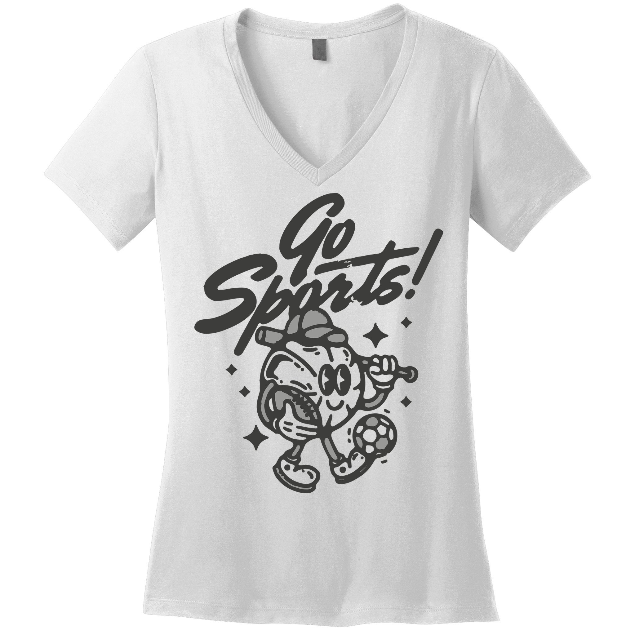 Go Sports Retro Football Game Day Women's V-Neck T-Shirt