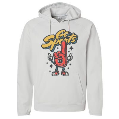 Go Sports Retro Football Game Day Performance Fleece Hoodie