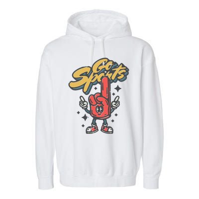 Go Sports Retro Football Game Day Garment-Dyed Fleece Hoodie