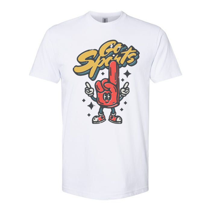 Go Sports Retro Football Game Day Softstyle CVC T-Shirt