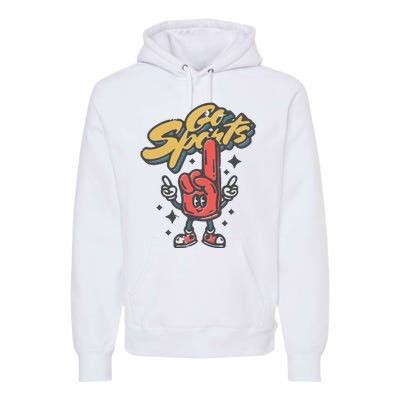 Go Sports Retro Football Game Day Premium Hoodie