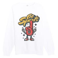 Go Sports Retro Football Game Day Premium Crewneck Sweatshirt