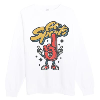 Go Sports Retro Football Game Day Premium Crewneck Sweatshirt