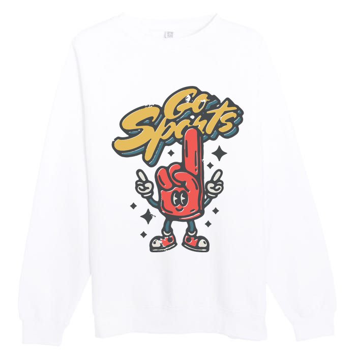 Go Sports Retro Football Game Day Premium Crewneck Sweatshirt