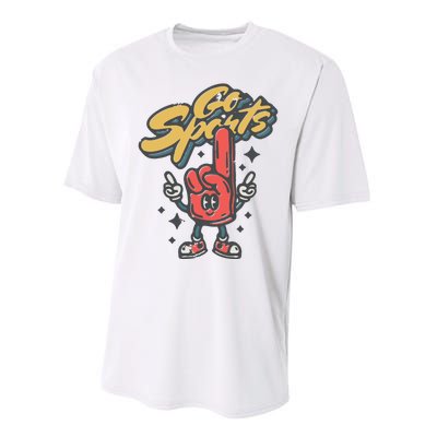 Go Sports Retro Football Game Day Performance Sprint T-Shirt