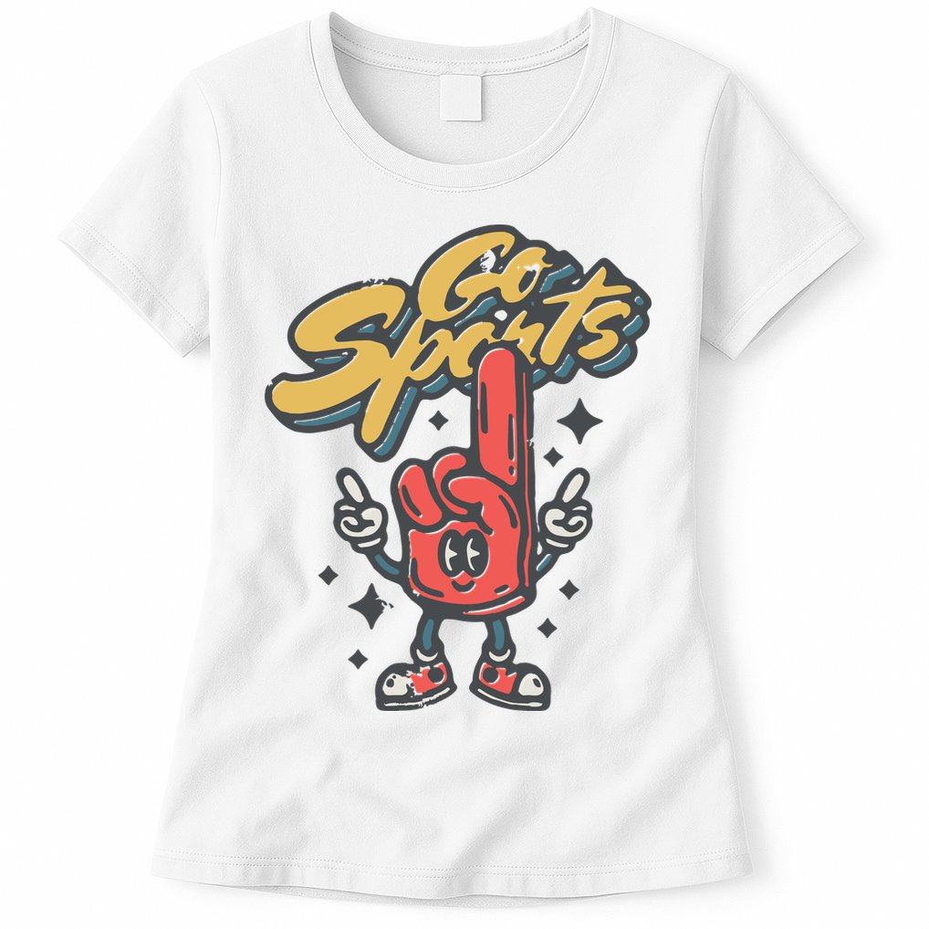 Go Sports Retro Football Game Day Womens T-Shirt