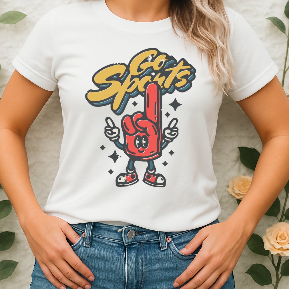 Go Sports Retro Football Game Day Womens T-Shirt