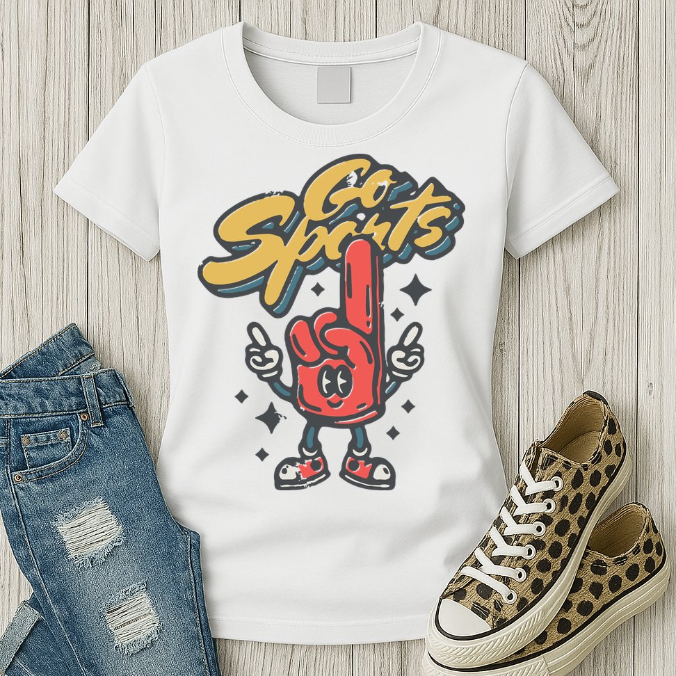 Go Sports Retro Football Game Day Womens T-Shirt