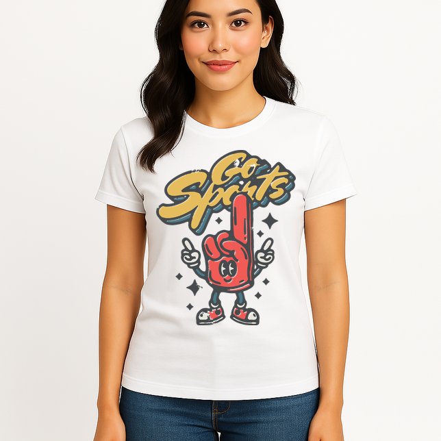 Go Sports Retro Football Game Day Womens T-Shirt
