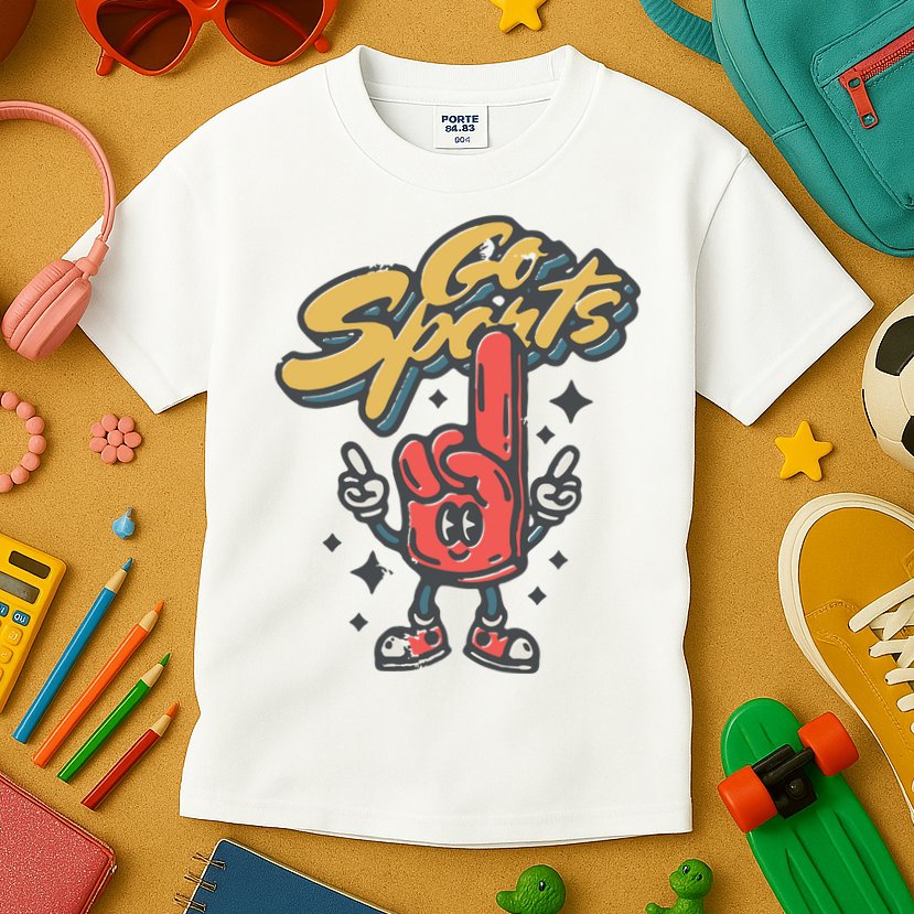 Go Sports Retro Football Game Day Kids T-Shirt