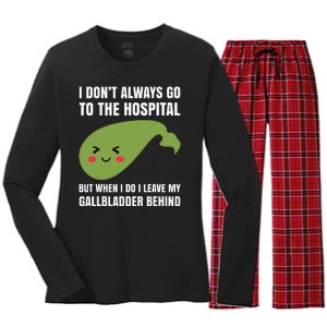 Gallbladder Surgery Removal Recovery Women's Long Sleeve Flannel Pajama Set 