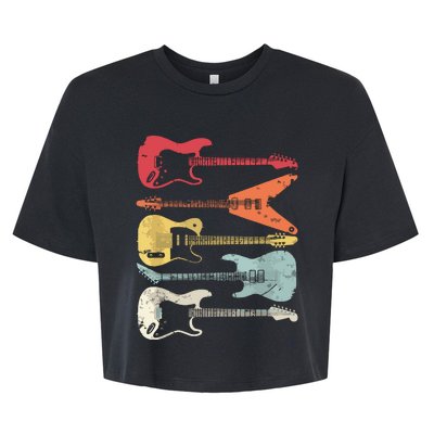 Guitar Shirts Retro Style Gift For Guitarist Bella+Canvas Jersey Crop Tee