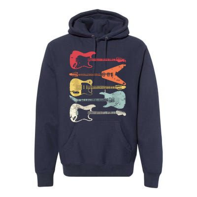 Guitar Shirts Retro Style Gift For Guitarist Premium Hoodie