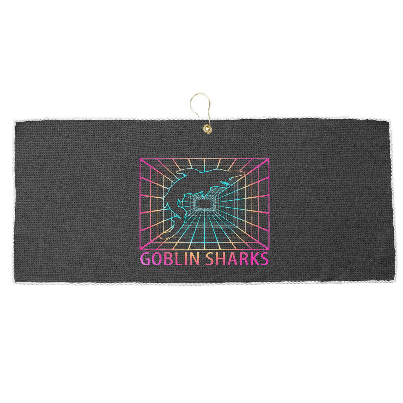Goblin Sharks Retro Gift Large Microfiber Waffle Golf Towel