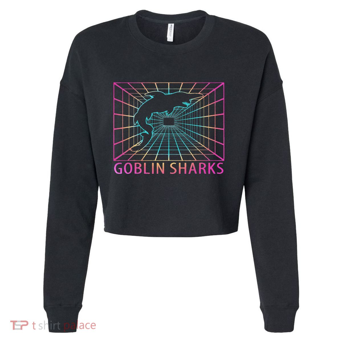 Goblin Sharks Retro Gift Cropped Pullover Crew