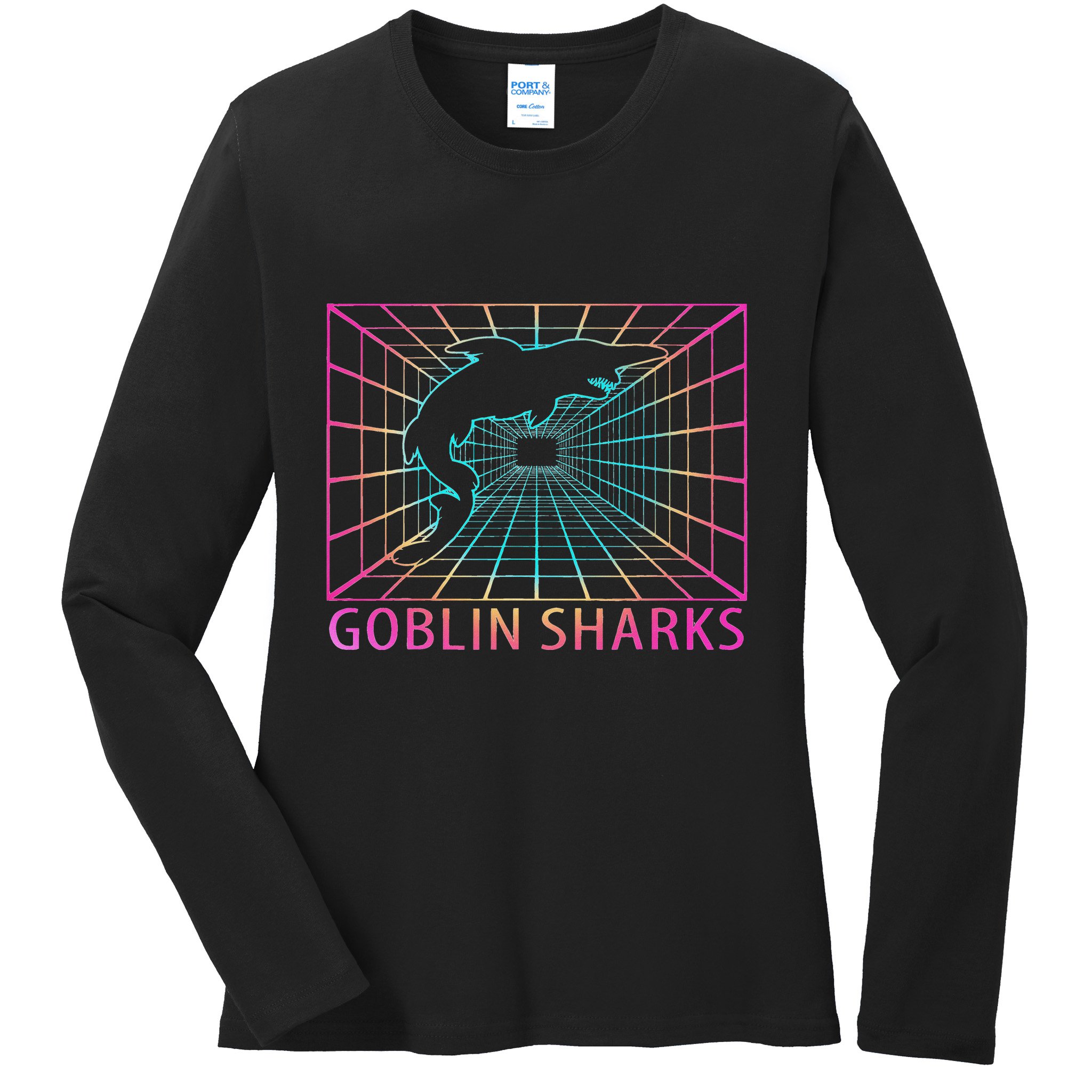 Goblin Sharks Retro Gift Ladies Long Sleeve Shirt