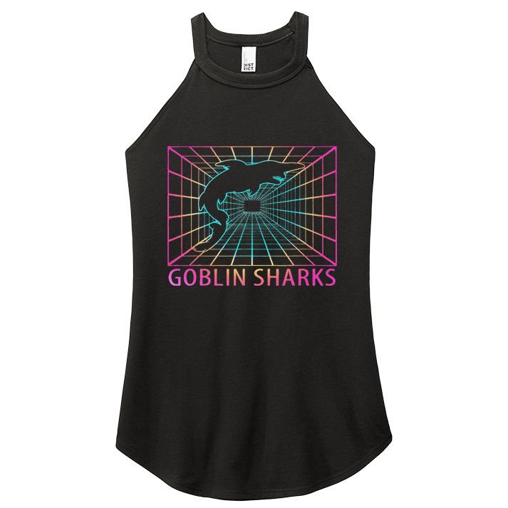 Goblin Sharks Retro Gift Women's Perfect Tri Rocker Tank