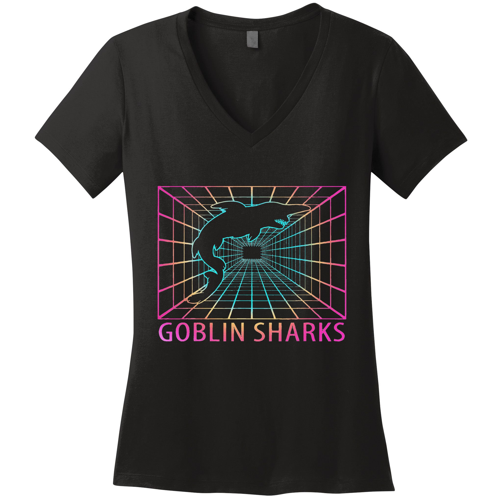 Goblin Sharks Retro Gift Women's V-Neck T-Shirt